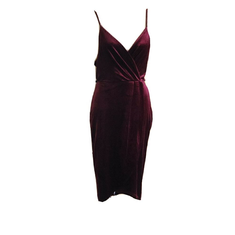 Nasty Gal Ark & Co. Womens Burgundy Velvet Dress M - Picture 10 of 11